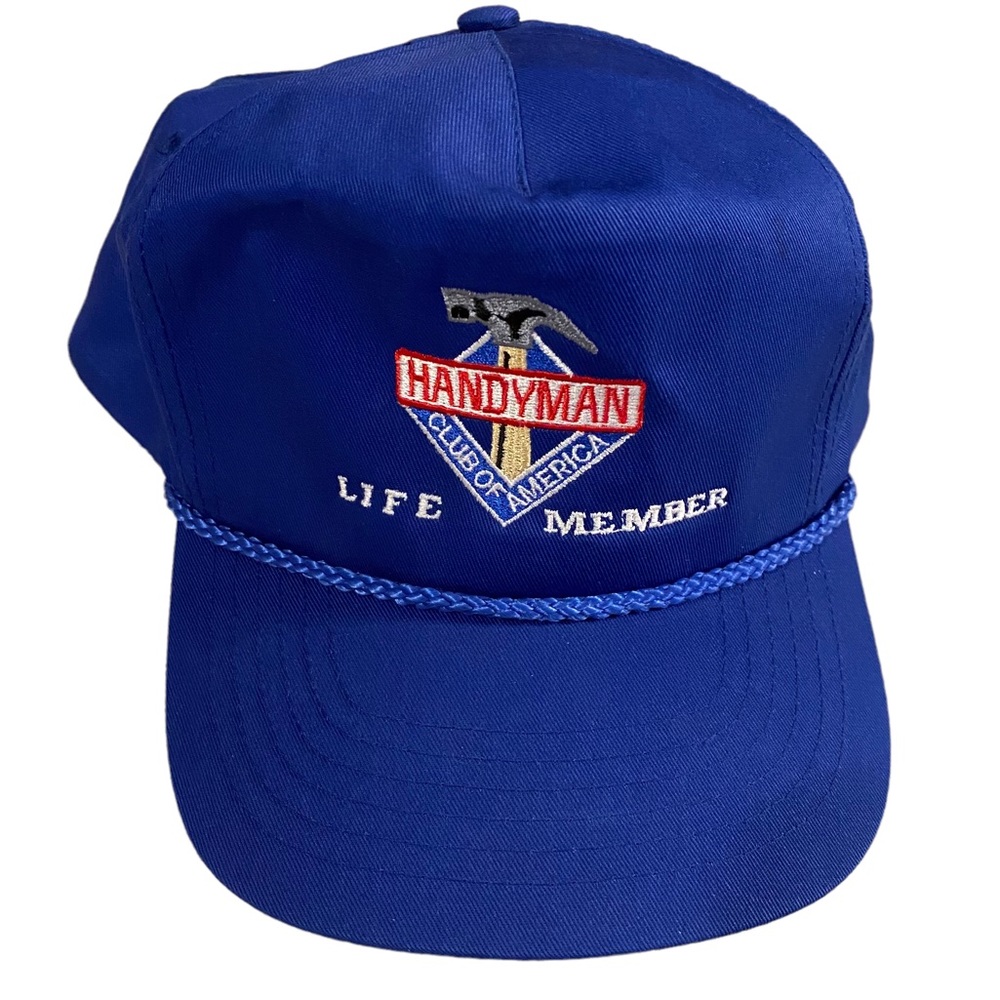 Vintage Handyman Club of America Life Member Blue Hat Snapback Rope Trim